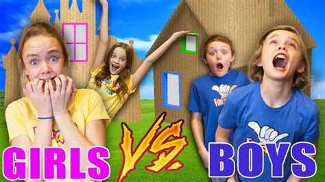 Fun Squad Box Fort Compilation Girls Vs Boys Youtube