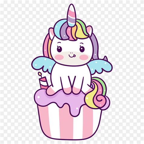 Cute Unicorn On Cupcake Cartoon On Transparent Background Png Similar Png