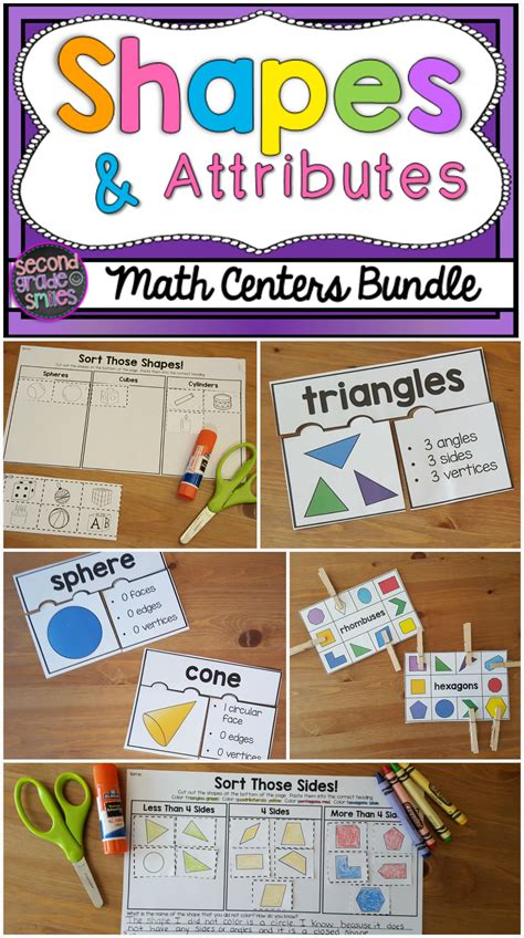 Shapes And Attributes 2d Shapes And 3d Shapes Math Centers Shapes
