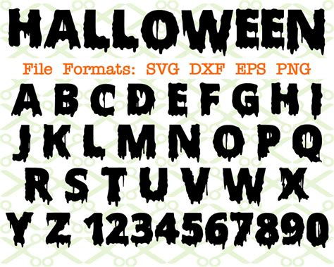 Halloween Svg Font Cricut And Silhouette Files Svg Dxf Eps Png