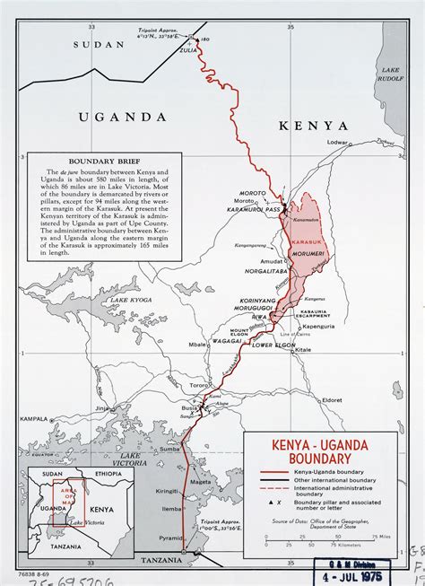 Physical map of uganda, equirectangular projection. Large detailed Kenya - Uganda boundary map - 1969 | Uganda ...