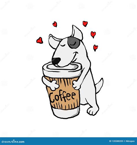 Dog I Love Coffee Stock Illustration Illustration Of Drink 135588205