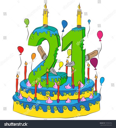 Decide on a base to hold your cake and make sure it will fit in your refrigerator. 21 Birthday Cake Number Twenty One Stock Vector 737056756 - Shutterstock