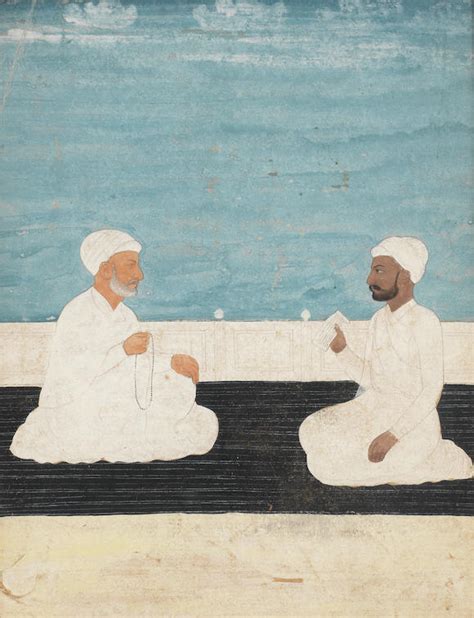 bonhams a gentleman seated before a holy man on a terrace provincial mughal 18th century