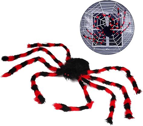 Owude Araignée Géante De 50 Pouces Araignée Poilue Effrayante De Halloween Fausse Grande