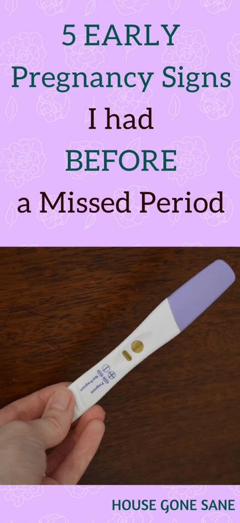 5 Early Pregnancy Signs I Had Before A Missed Period House Gone Sane