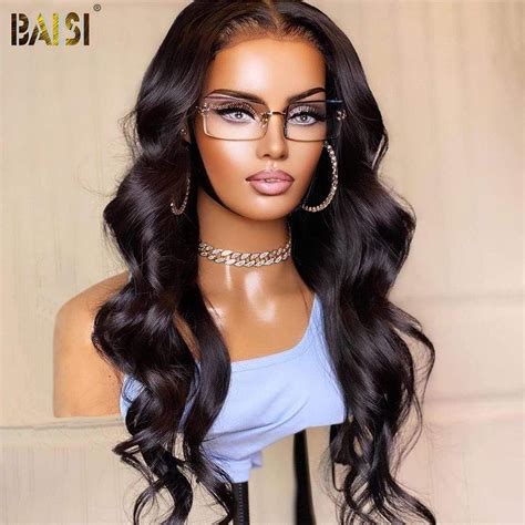 Baisi T Part Lace Perrque Body Wave En 100 Cheveux Humains Couleur De Cheveux Noire Cheveux