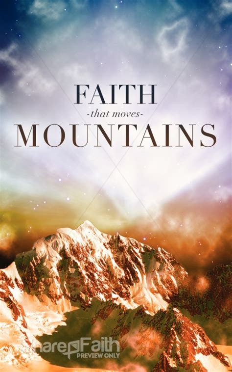 Faith That Moves Mountains Church Program Cover Sermon Bulletin Covers