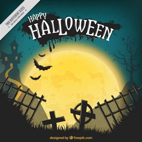 Free Vector Background For Halloween With A Full Moon