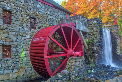 Sudbury Grist Mill Red Waterwheel Photograph By Juergen Roth Fine Art