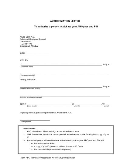 17 Authorization Letter To Pick Up Free To Edit Download And Print