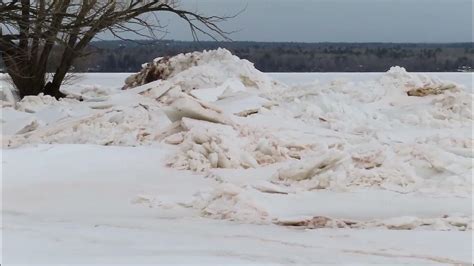 Awesome Ice Shoves On Lake Superior In Ashland Youtube