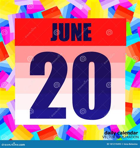 June 20 Icon For Planning Important Day Banner For Holidays And