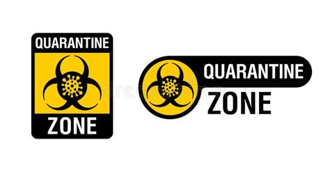 Quarantine Zone Sign Biohazard With Virus Emblem Stock Vector