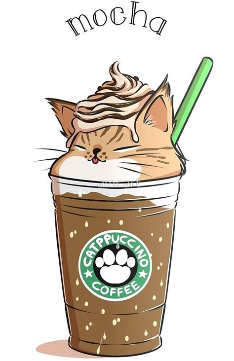 Mocha Catpuccino By Amcart Cute Cat Drawing Cute Animal Drawings