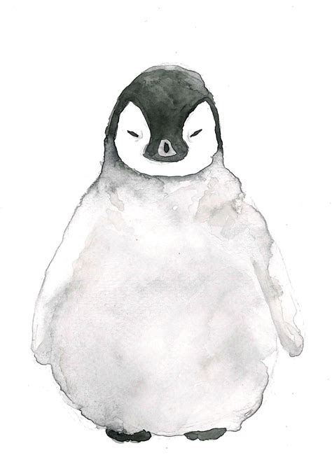 Baby Penguin Nursery Decor Nursery Wall Art Animal Watercolor Print