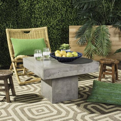 Safavieh Tallen Square Outdoor Coffee Table 236 In W X 236 In L At