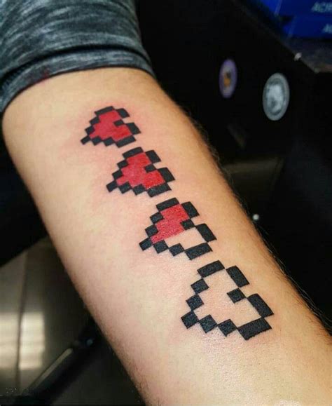 Pixelated Hearts Tattoos For Fun