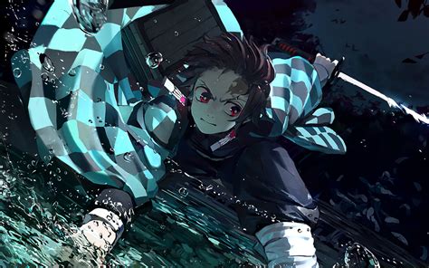 Demon Slayer Tanjiro Kamado With Dark Gray Background 4k Hd Anime