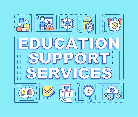 Education Support Services Word Concepts Blue Banner Stock Vector