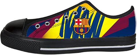 Custom Football Fc Barcelona Team Logo Pop Canvas Shoes For