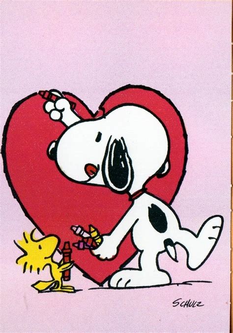 Vintage Peanuts Valentine Card Woodstock Hands Snoopy Crayons Etsy