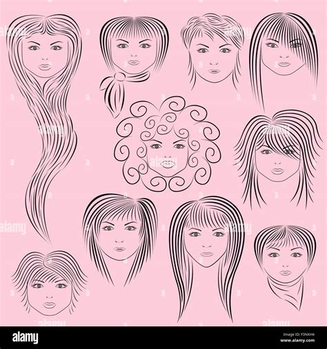 Painting Girl Hairstyle Human Stock Vector Images Alamy