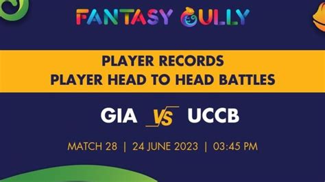 Gia Vs Uccb Player Battle Player Records And Player Head To Head