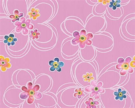 Pink Floral Wallpaper Design For Kids At Aarceewallpapers Pink