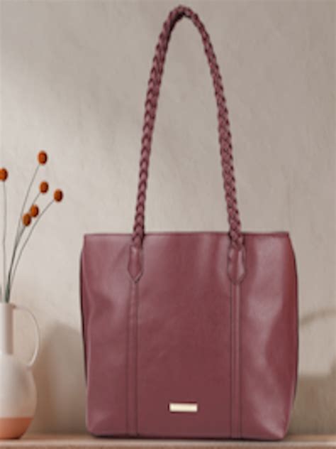 Buy Caprese Burgundy Structured Shoulder Bag Handbags For Women