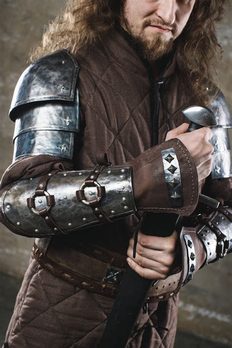 Steel Shoulder Armor Medieval Larp Pauldrons Warrior Etsy