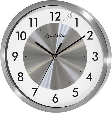 Non Ticking Silent Wall Clock Decorativeanalog Stainless Steel Wall Clock Battery Operated