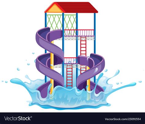 Isolated Slide At Water Park Royalty Free Vector Image