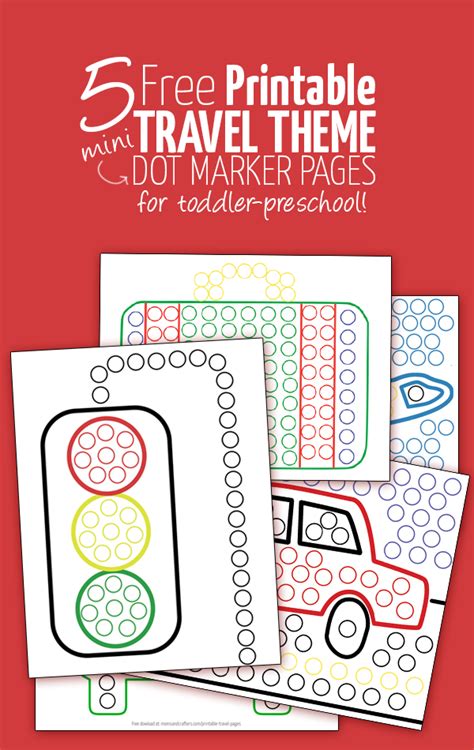 Free shape dot marker printables for young children. Printable Travel Sheets for Mini Do a Dot | Do a dot, Dot ...