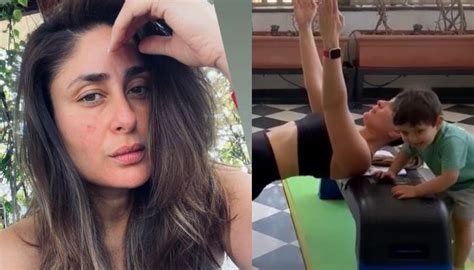 Kareena Kapoor Khan Works Out With Her Cute Partner Jeh Who Looks Adorable As He Watches Her