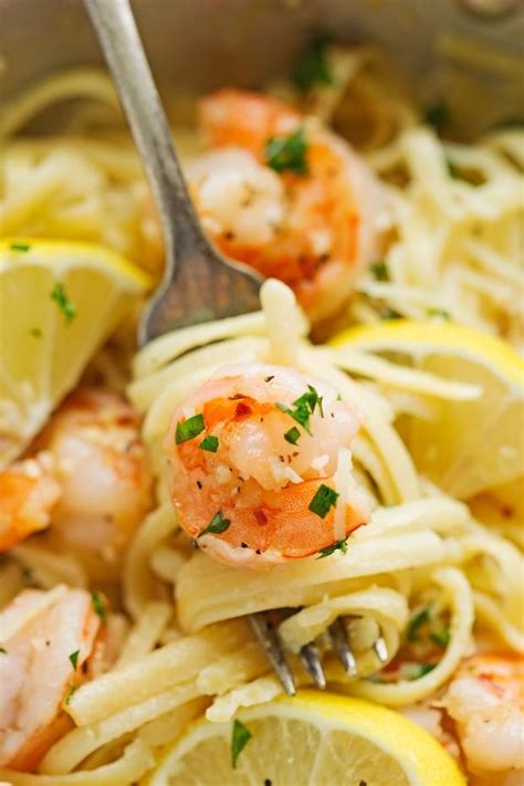This tomato cream sauce zucchini noodle dish is adapted from one of our favorite quick and easy weeknight meals. Shrimp Pasta with Lemon Cream Sauce | Lemon shrimp pasta ...