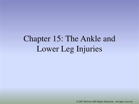 Ppt Chapter 15 The Ankle And Lower Leg Injuries Powerpoint