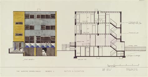 Design For A Nursery School Scheme 2 Front Elevation And Section