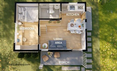 Small House Plan With Loft And Lovely Interior Design 42 Sqm
