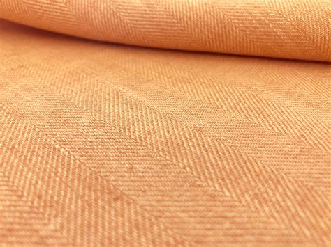 Two Toned Linen Herringbone In Orange Bandj Fabrics