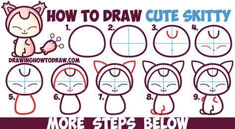 How To Draw Cute Kawaii Chibi Skitty From Pokemon In Easy Step By