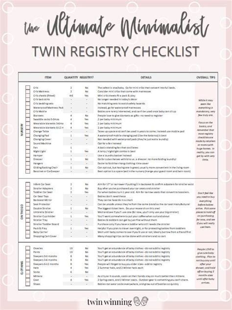 The Ultimate Minimalist Twin Baby Registry Checklist