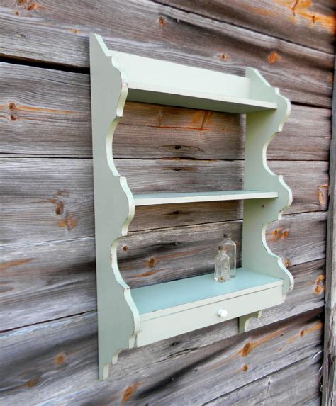 Happily Ever After Chalk Painted Green Wall Shelf