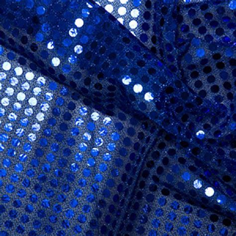 Royal Blue 6mm Sequin Fabric Shiny Sparkly Material 44 112cm