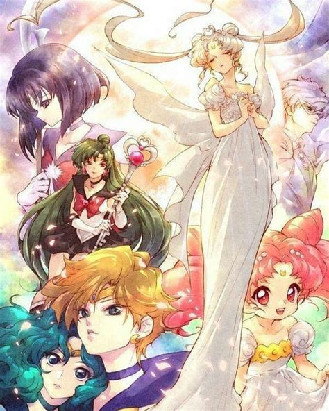 Im Genes De Sailor Moon Terminada Princesa Serenity Y Sus Guardianas Marinero Manga Luna
