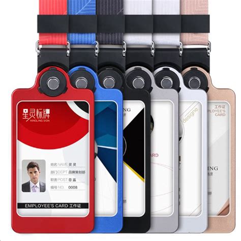 OEM Personalized Aluminium Alloy Working ID Card Badge Holder With