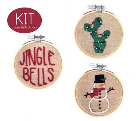 Ornament Diy Kits Embroidery Christmas Ornaments Etsy Embroidered