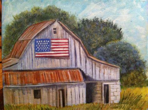 Blissful country iii canvas wall art print, barn home decor. Primitive Country Decor Canvas painting by CountrypaintingsbyBL