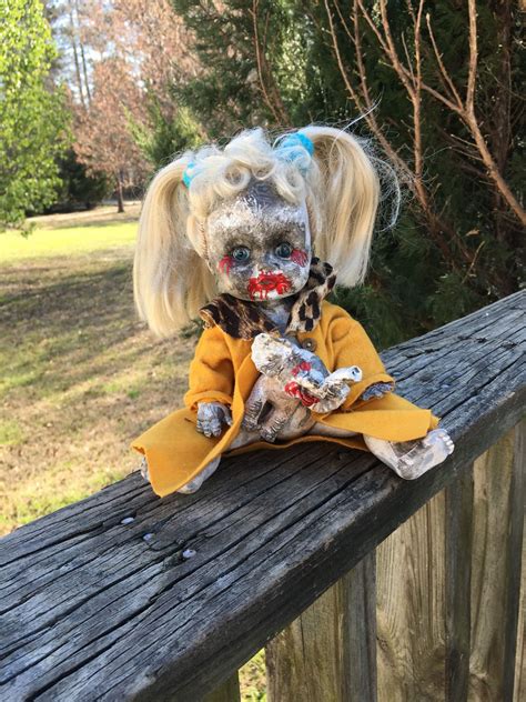 Blonde Zombie Dollaltered Plastic Doll Zombifiedundead Etsy Scary