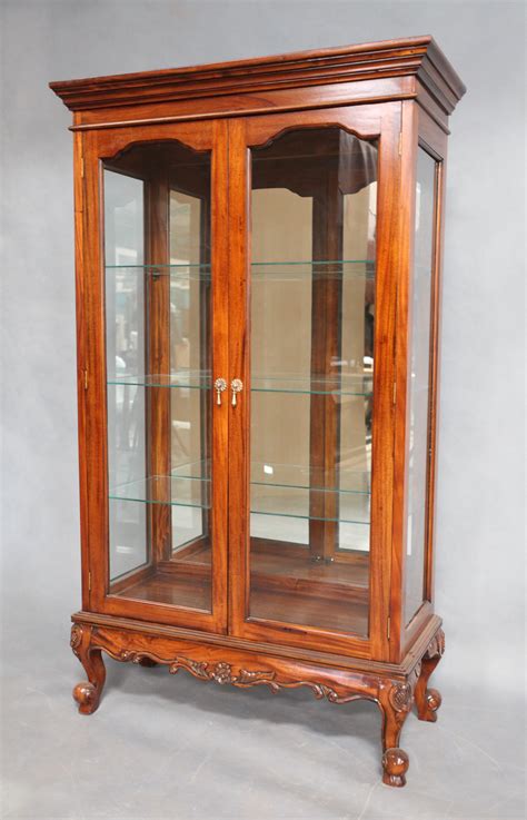 Solid Mahogany Wood Single Door Glass Display Cabinet Turendav Australia Antique